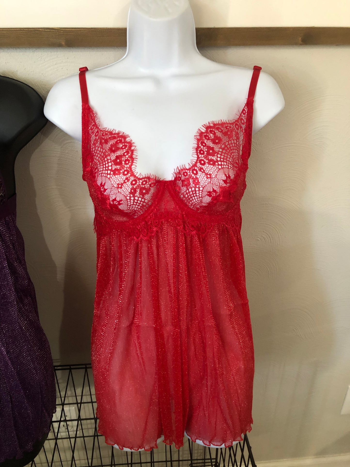 Sparkling Red Babydoll Small LAST CHANCE